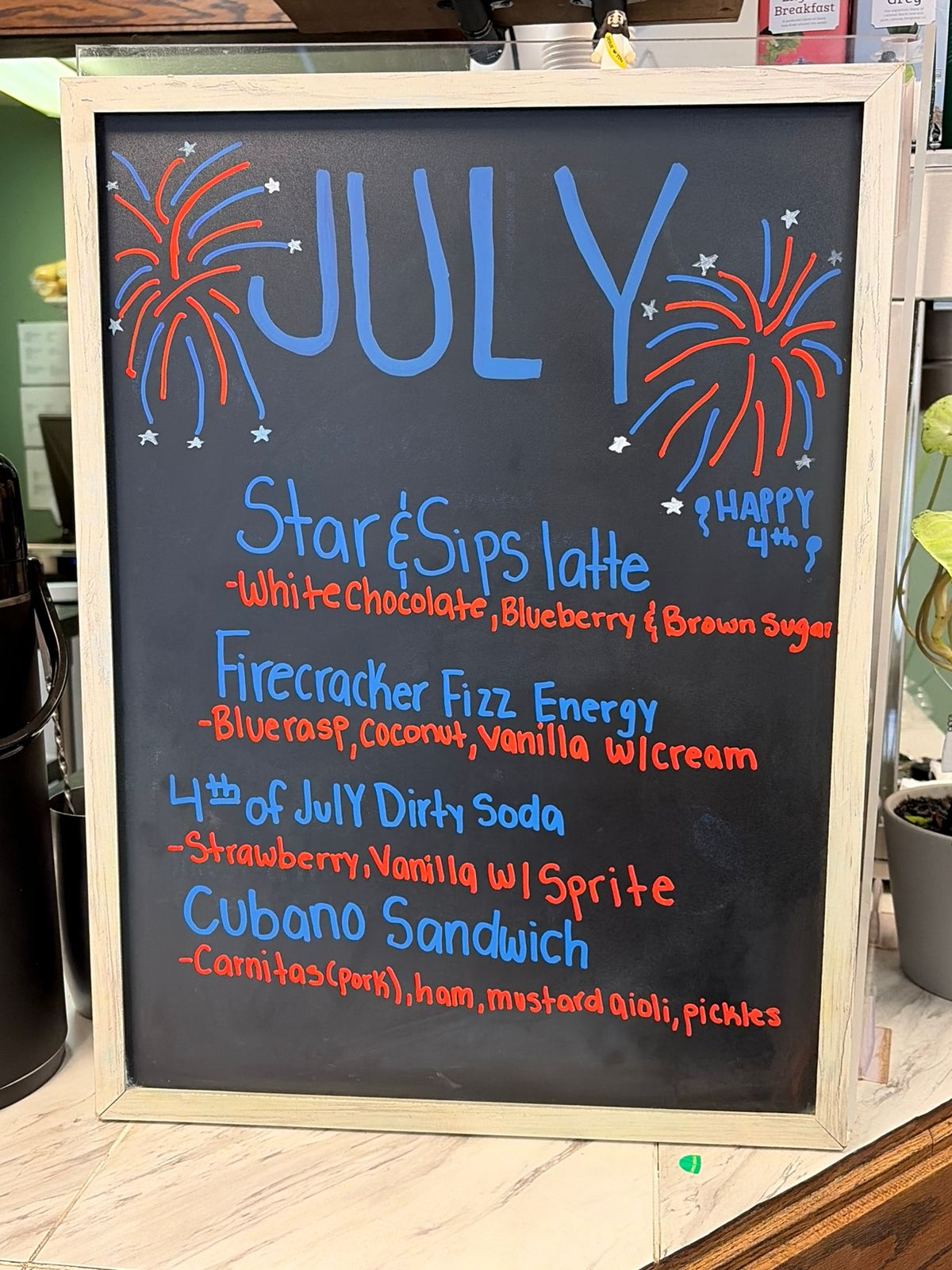 July specials menu — Sofi's Corner Cafe